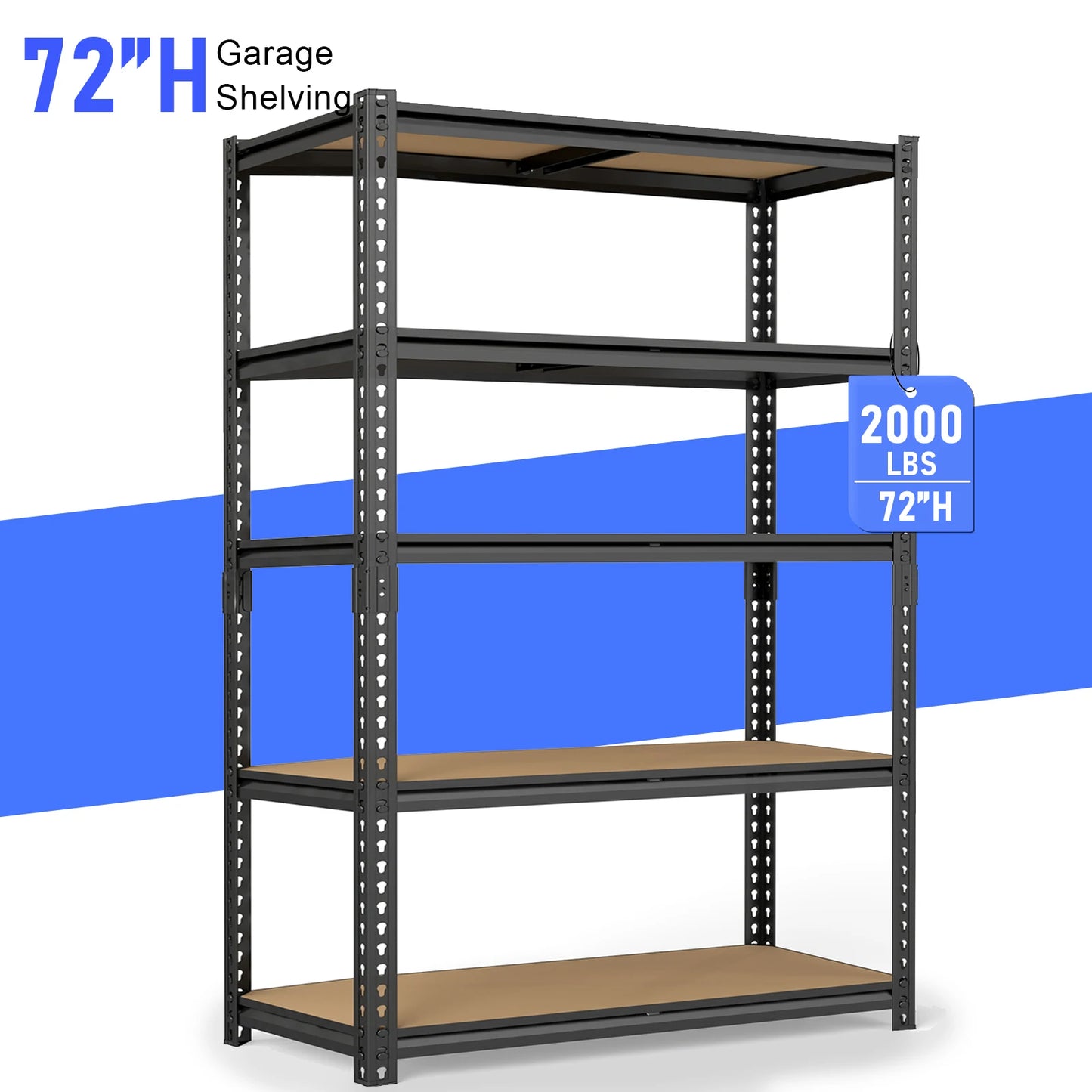 Heavy-Duty Industrial Metal Storage Shelves Adjustable Five-Tier Unit