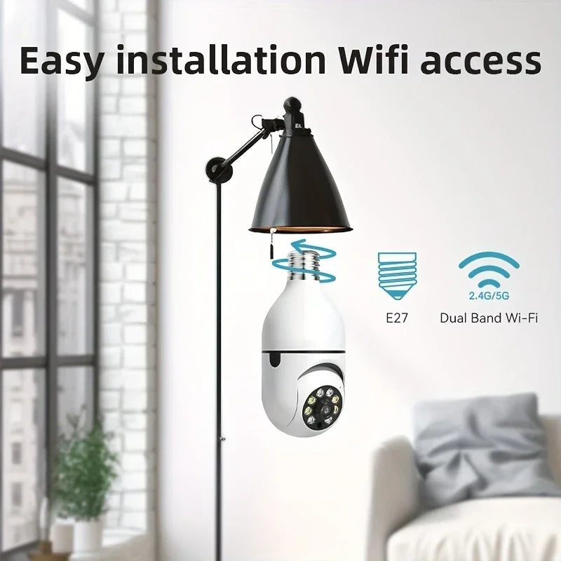 BoyKeep Outdoor WiFi Security Camera 5GHz E27 Bulb Socket