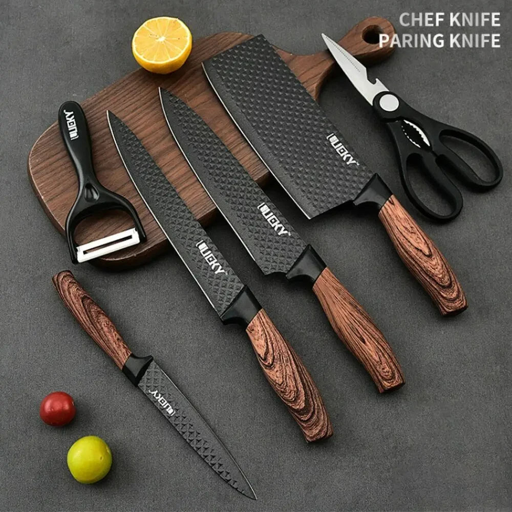 MDHAND Six Piece Stainless Steel Knife Set for Kitchen