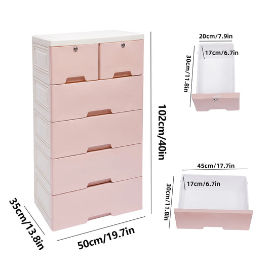 Plastic Dresser Storage Tower Organizer For Home Office Bedroom