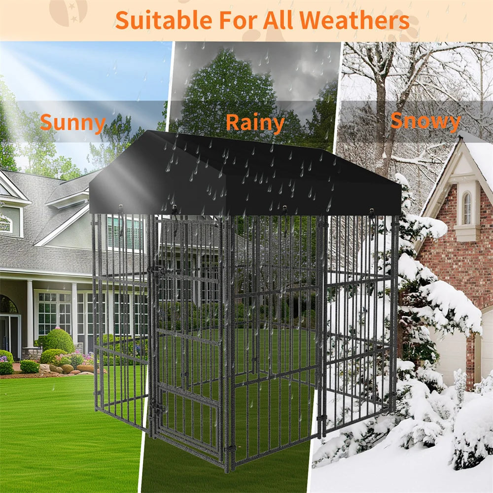 BORWART Heavy Duty Dog Kennel Welded Metal Playpen Roof Cover