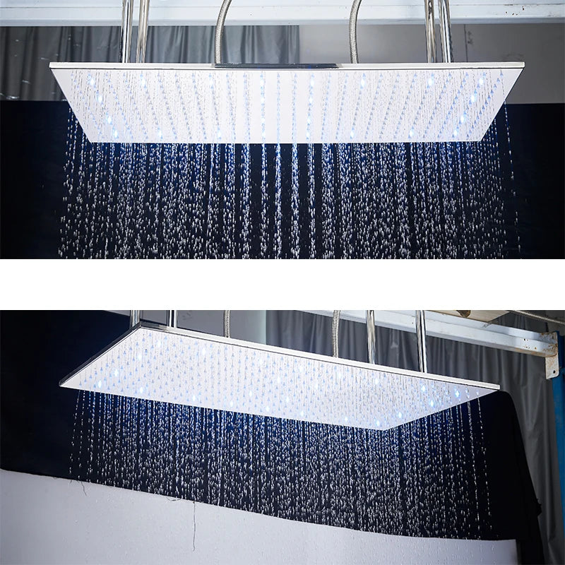 Wanmivezlo LED Brass Rainfall Shower Head Wall Mounted