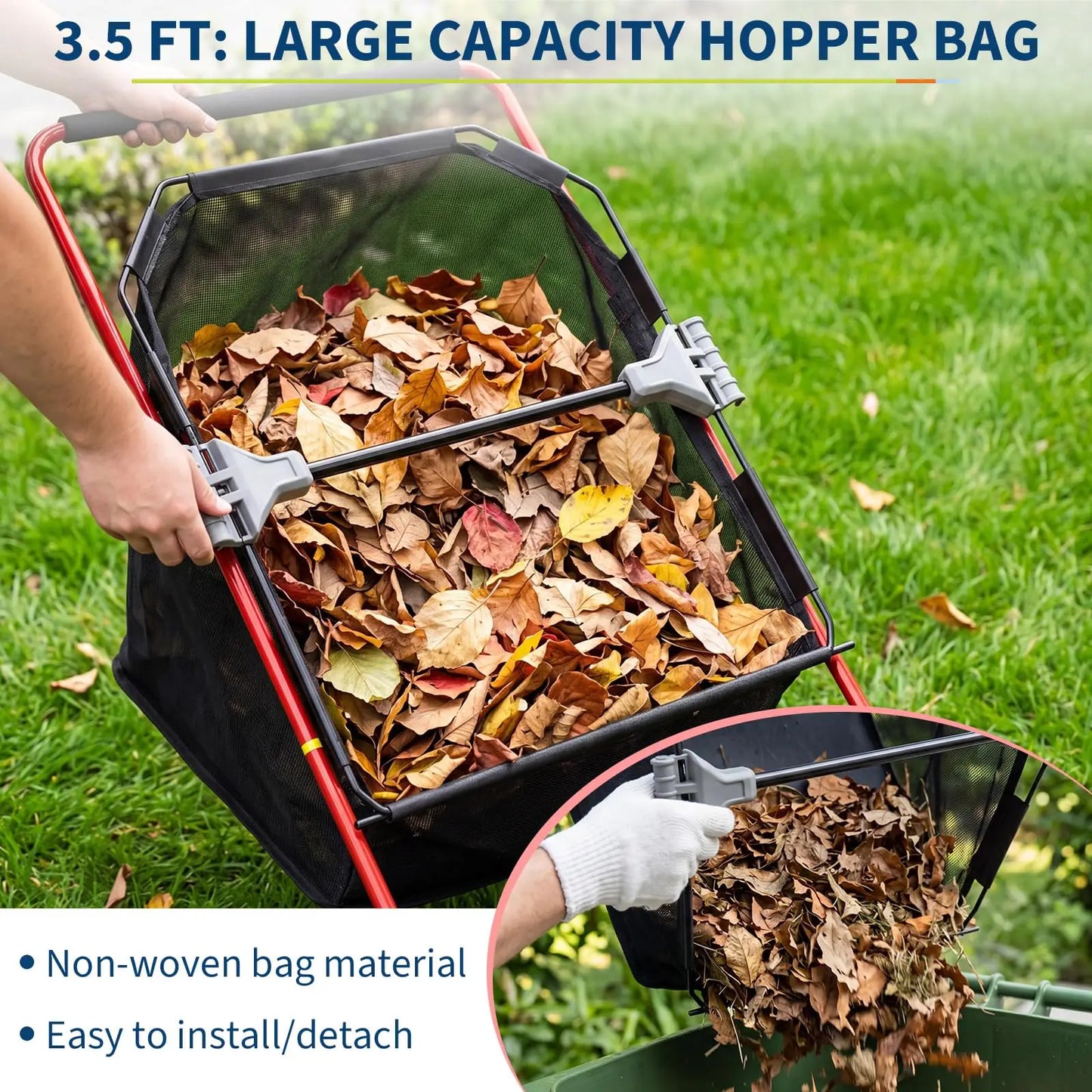 Studyset Manual Push Lawn Sweeper With 4 Spinning Brushes