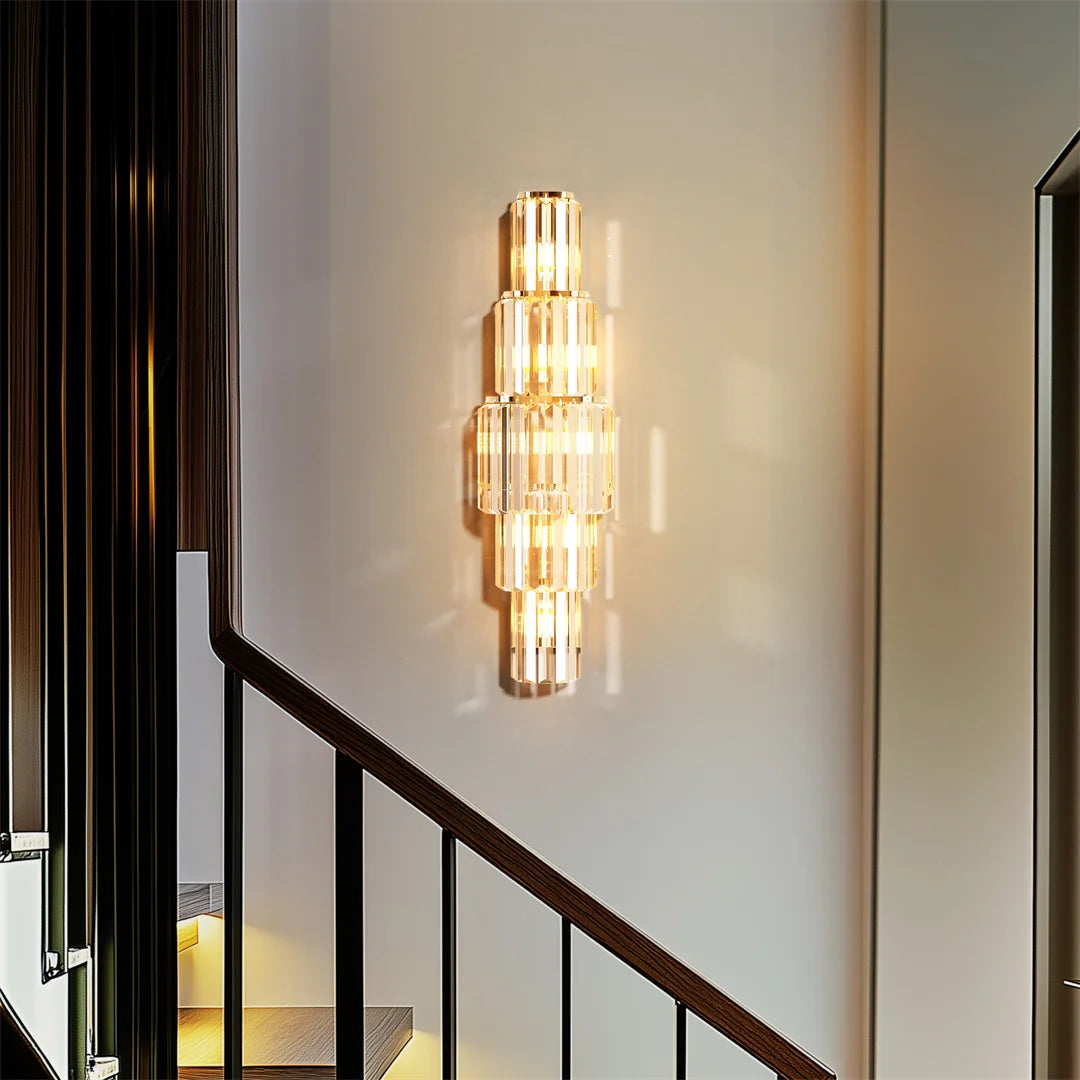 LUVODI Crystal 3-Layer Wall Lamp Sconce With E14 LED