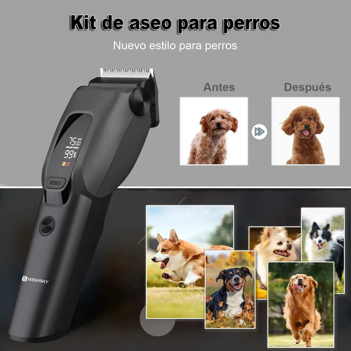 Dog And Cat Grooming Clippers Professional Skin Friendly Trimmer Lightweight