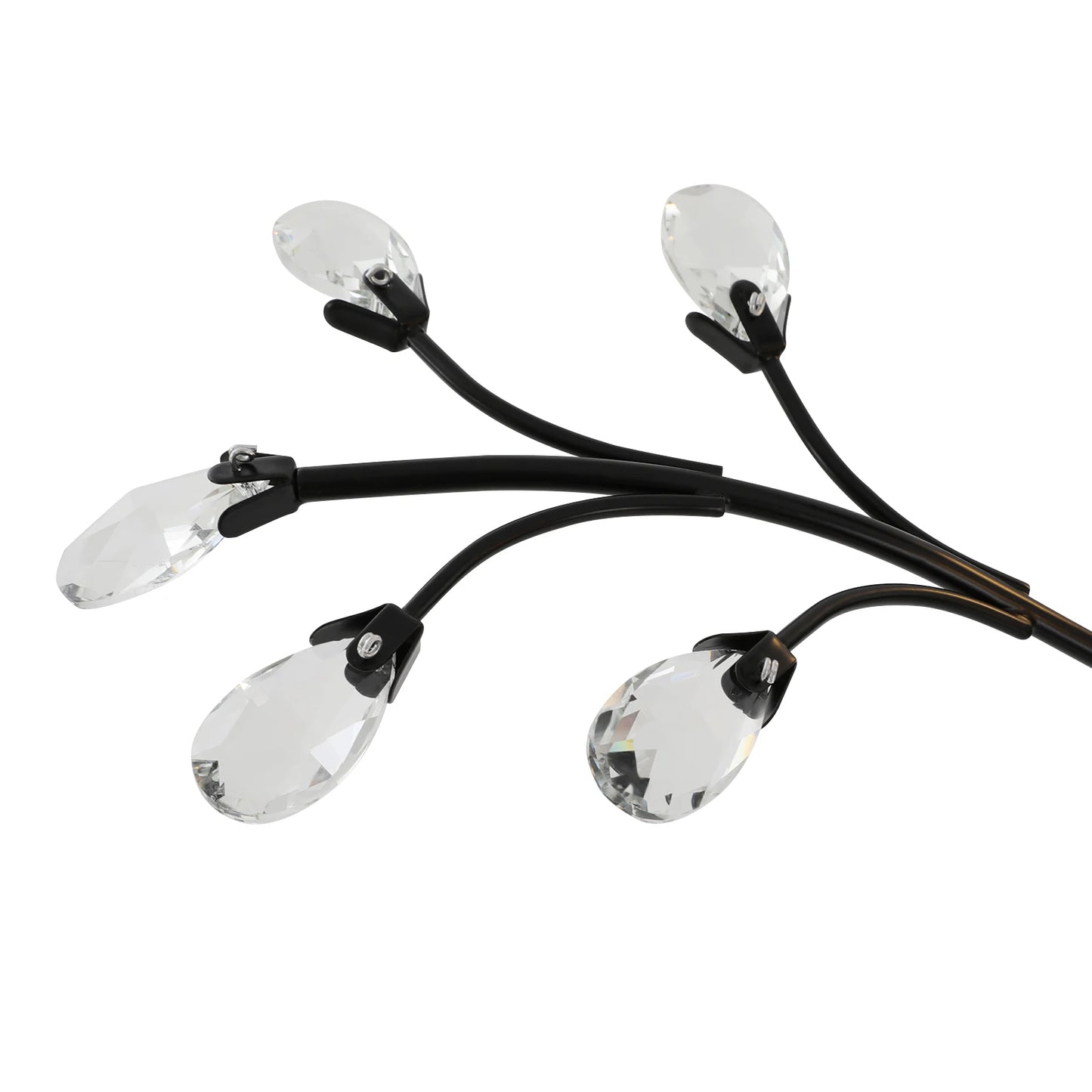 Bymaocar Modern Semi Flush Crystal Ceiling Light Fixture Five Lights