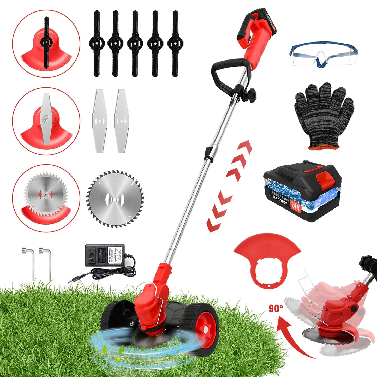 21V Cordless Weed Wacker Edger And Trimmer 3in1 Garden