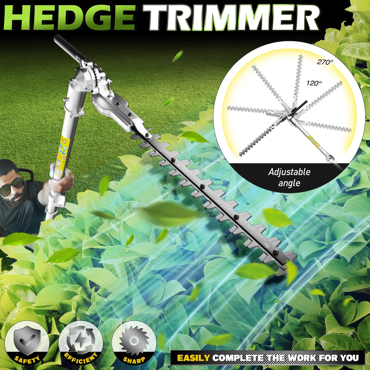 Gas Powered 6 In 1 Hedge Trimmer Garden Multi Tool