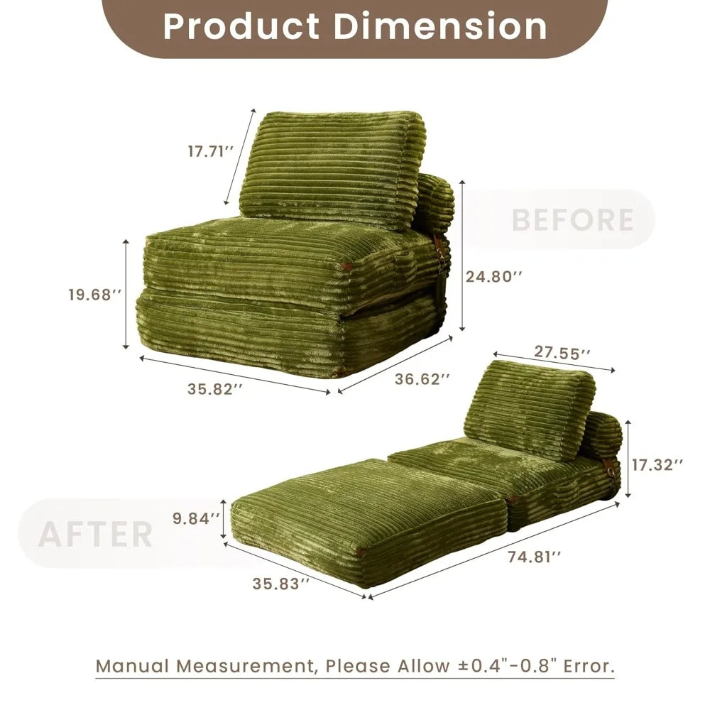 Foldable Sofa Bed Fold Out Lounger Chair for Living Room