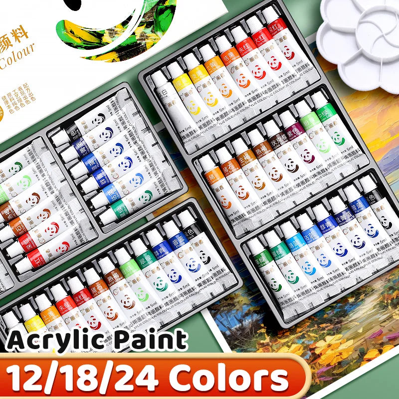 Acrylic Paint Set With Rich Pigments For DIY Crafts Canvas
