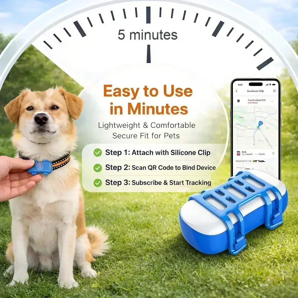 WANWAYTECH GPS Pet Tracker 4G With RealTime Tracking IP67 Waterproof