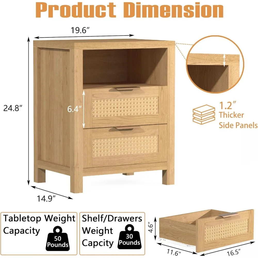 RBXC 6 Drawer Dresser And 2 Nightstands Bedroom Furniture Set