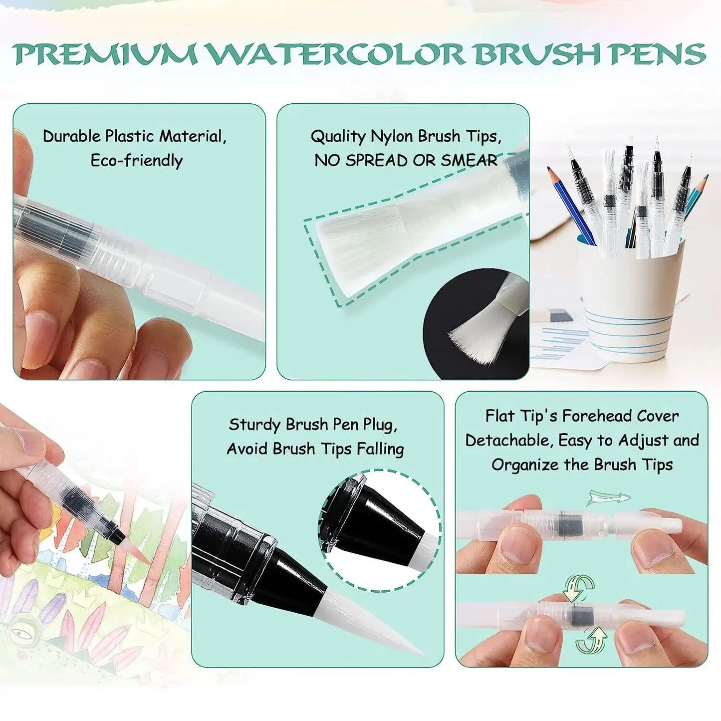 Yutiars Watercolor Brush Pens Refillable Set For Painting