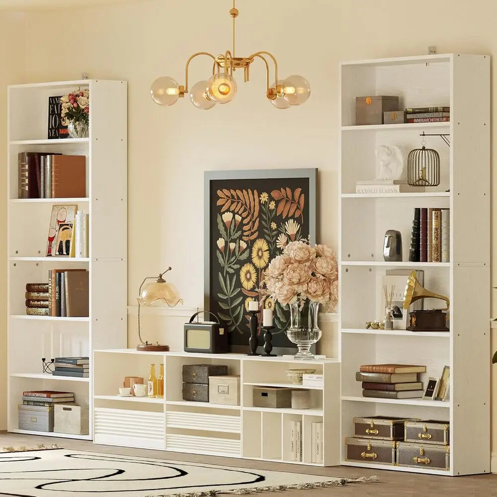 Ironck 6-Tier Floor Standing Bookcases Set Of 2 Home Office