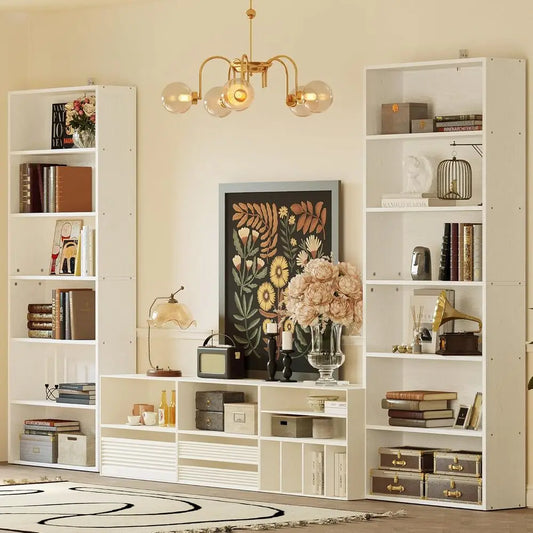 Ironck 6-Tier Floor Standing Bookcases Set Of 2 Home Office