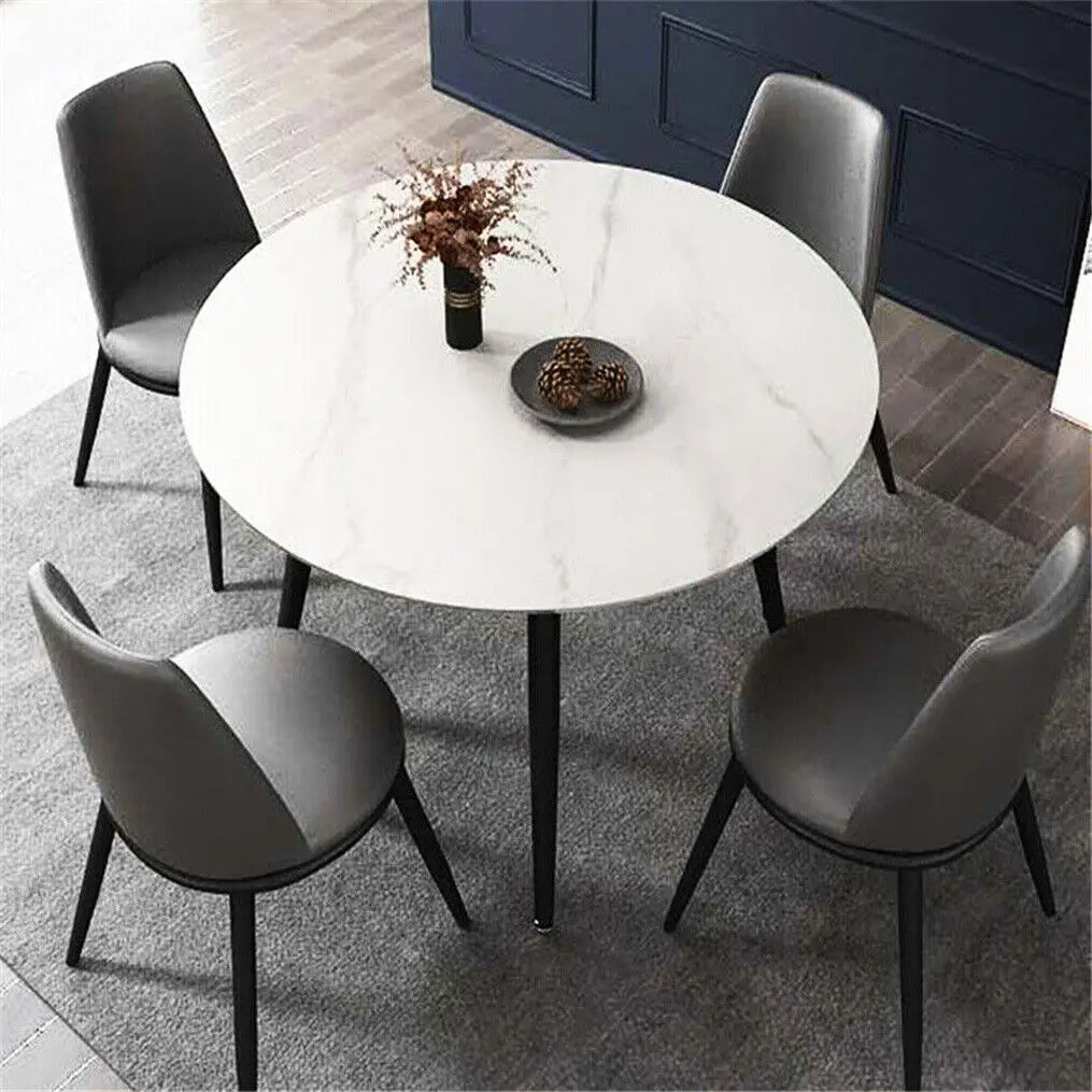 Modern Round Marble Top Dining Table For Four At Home
