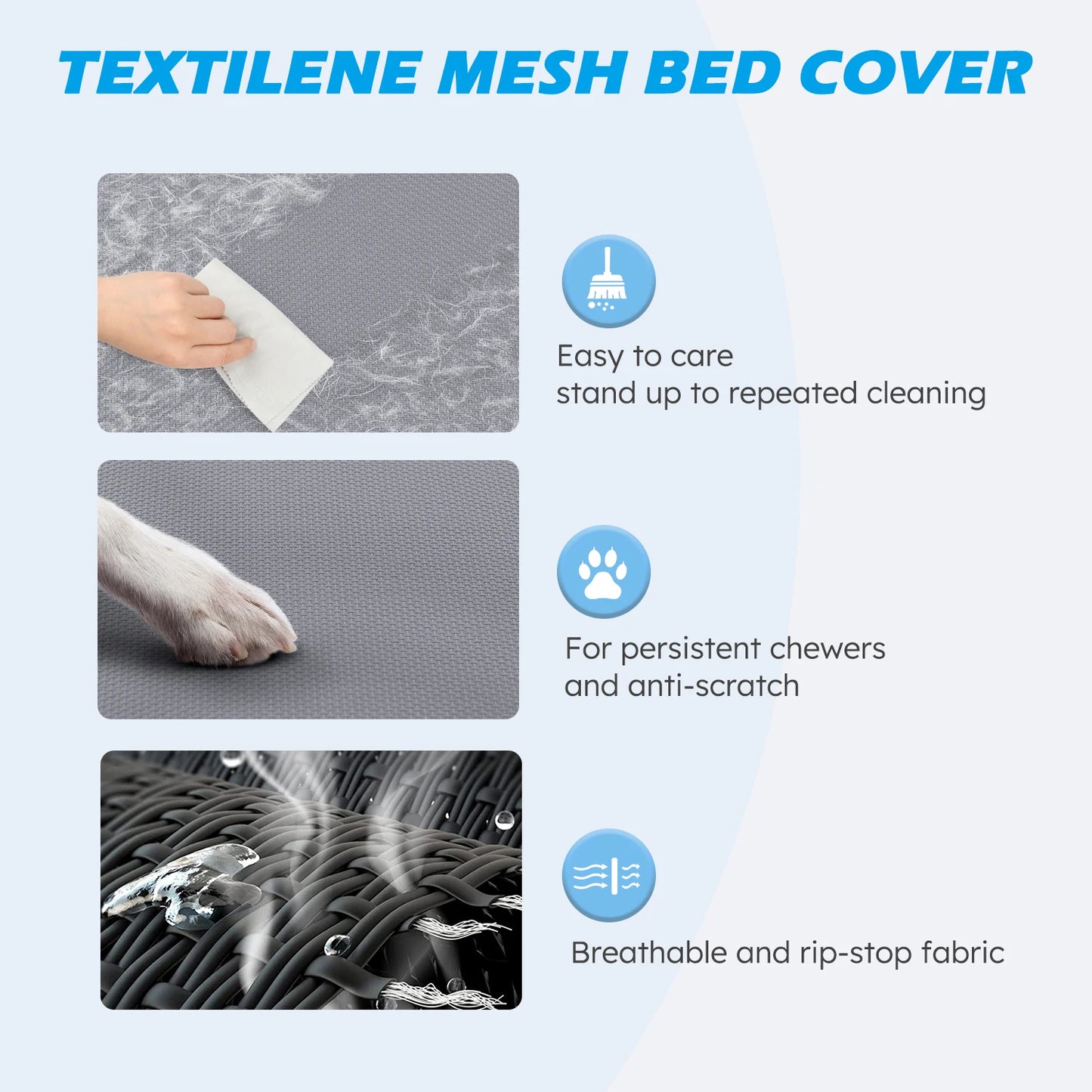 Elevated Dog Bed With Breathable Mesh And Metal Frame