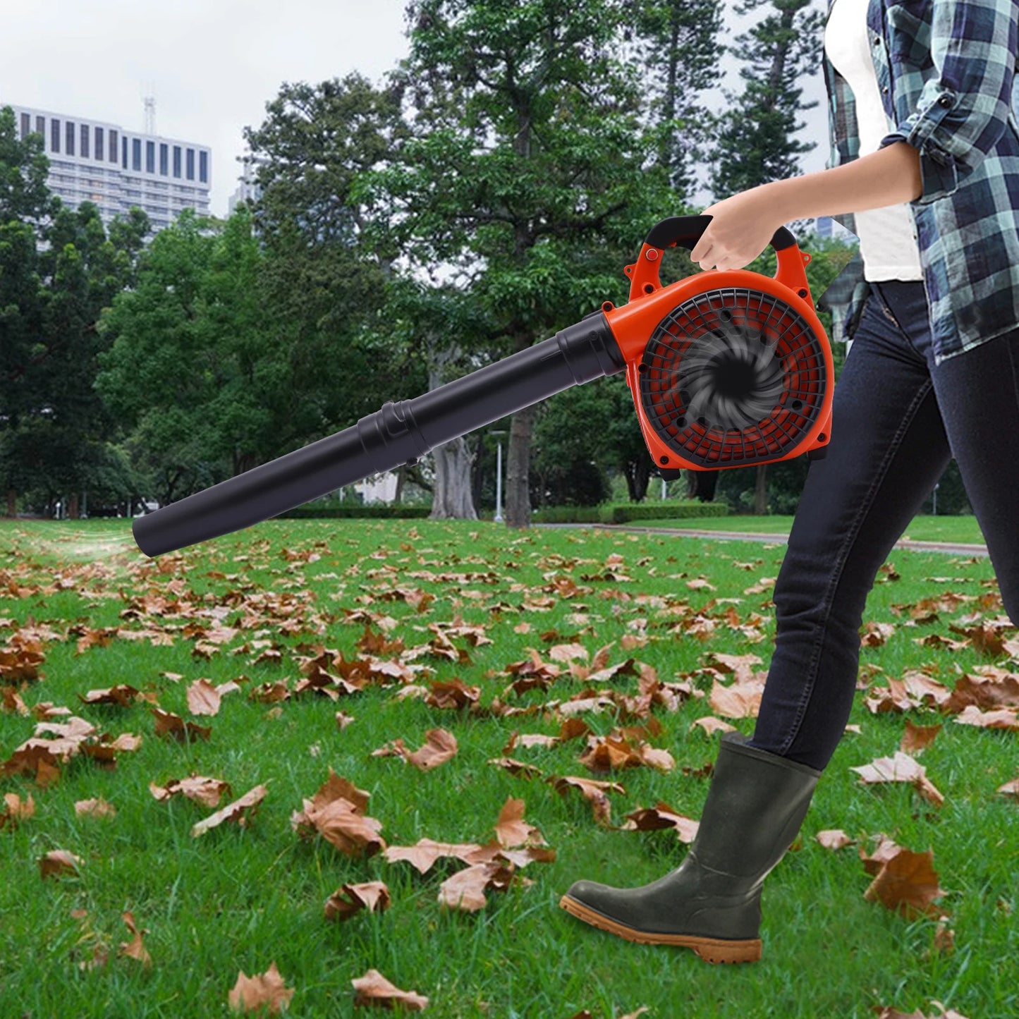 Gas Leaf Blower 2-Stroke 0.75kW Silencer 7000RPM Portable