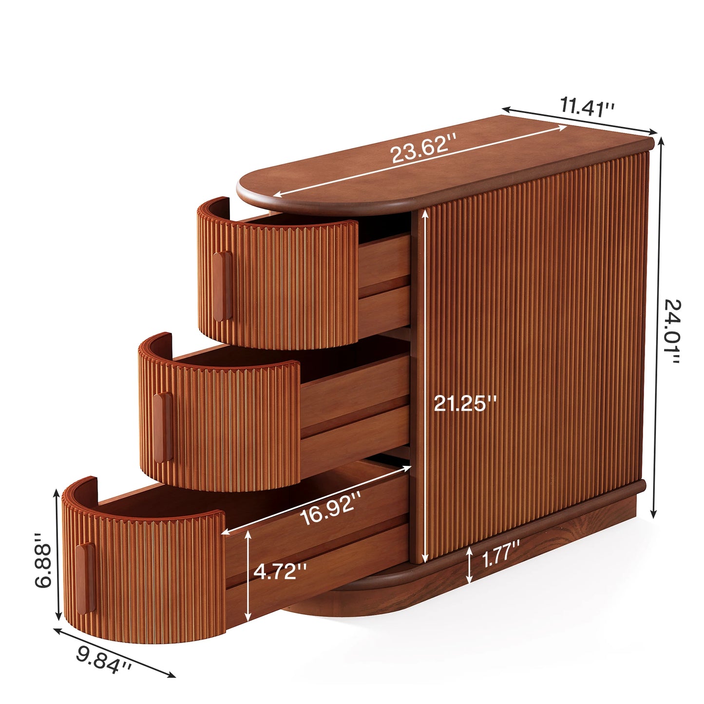 Tribesigns Solid Wood End Table Drawers Modern Sofa Table