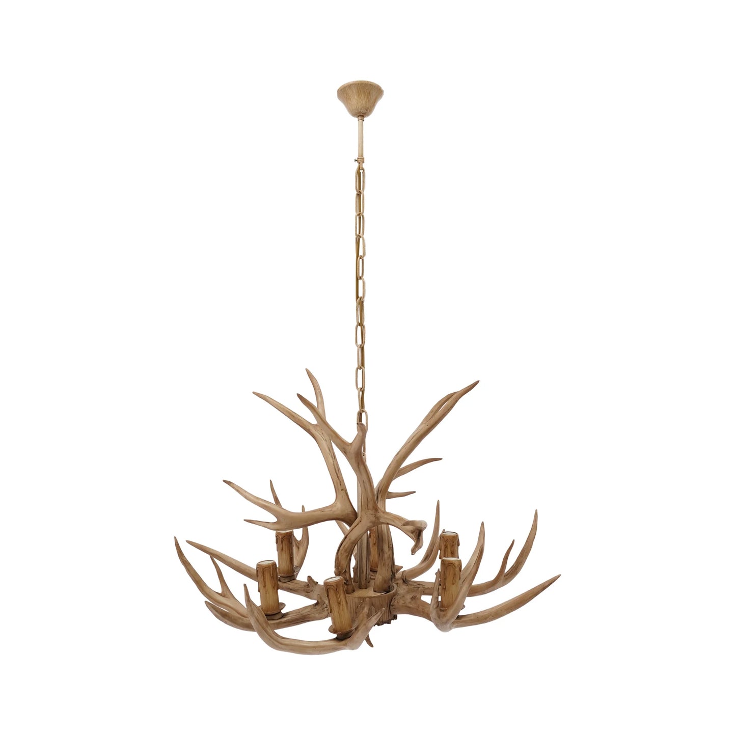 110V Resin Deer Antler Ceiling Light Six Light Chandelier Retro