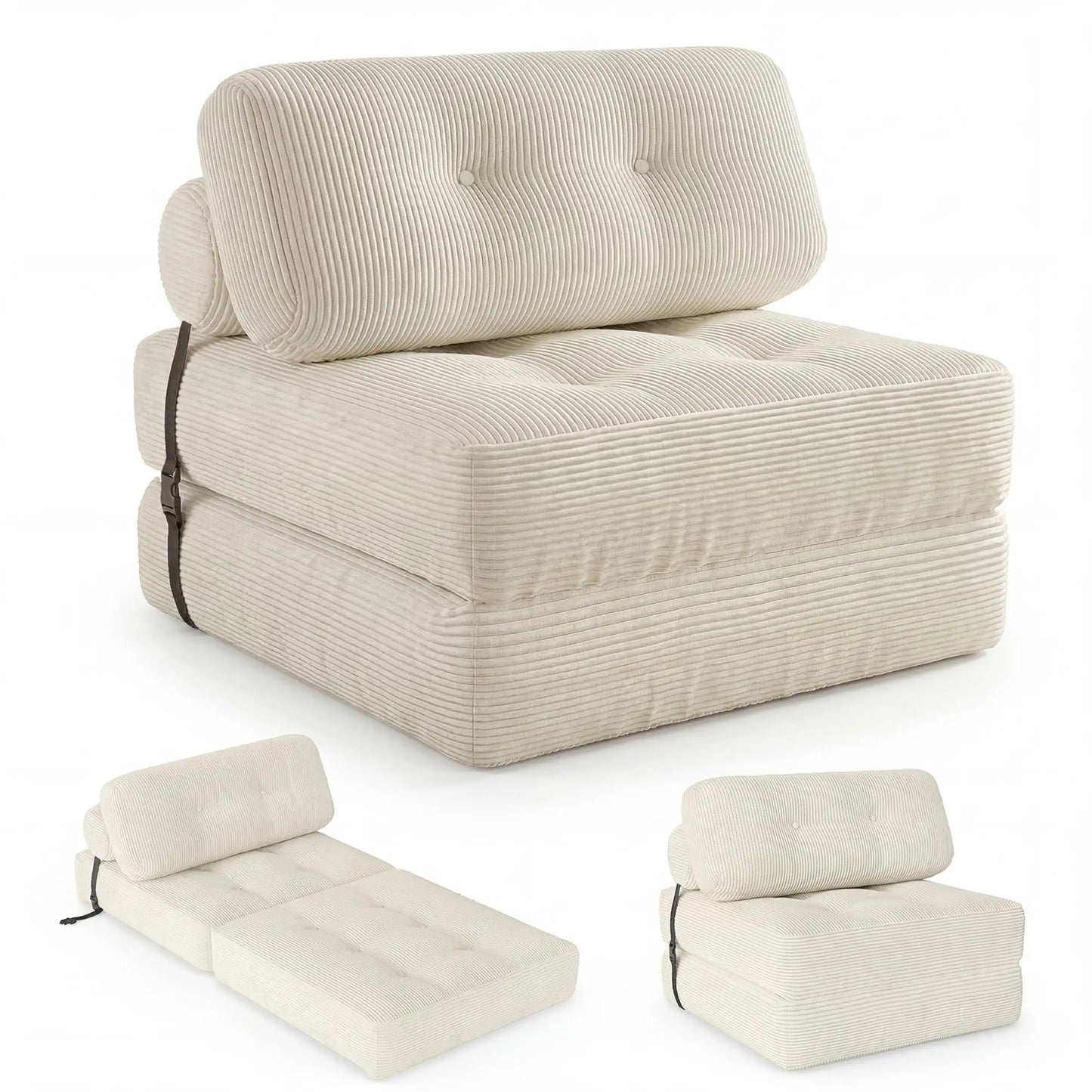 COSTWAY Folding Sofa Bed With Pillow Convertible Couch Sleeper
