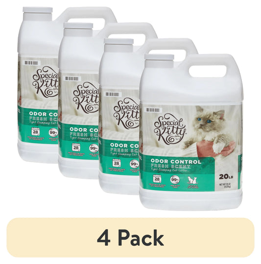 4 Pack Clumping Clay Cat Litter With Fresh Scent Odor