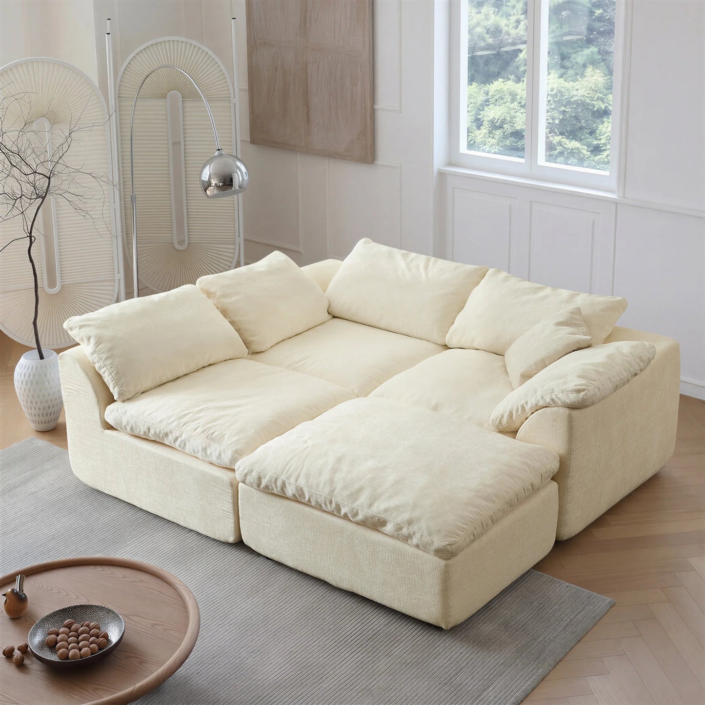 Yeflixvrau Modern Modular Sectional Sofa With Removable Cushions