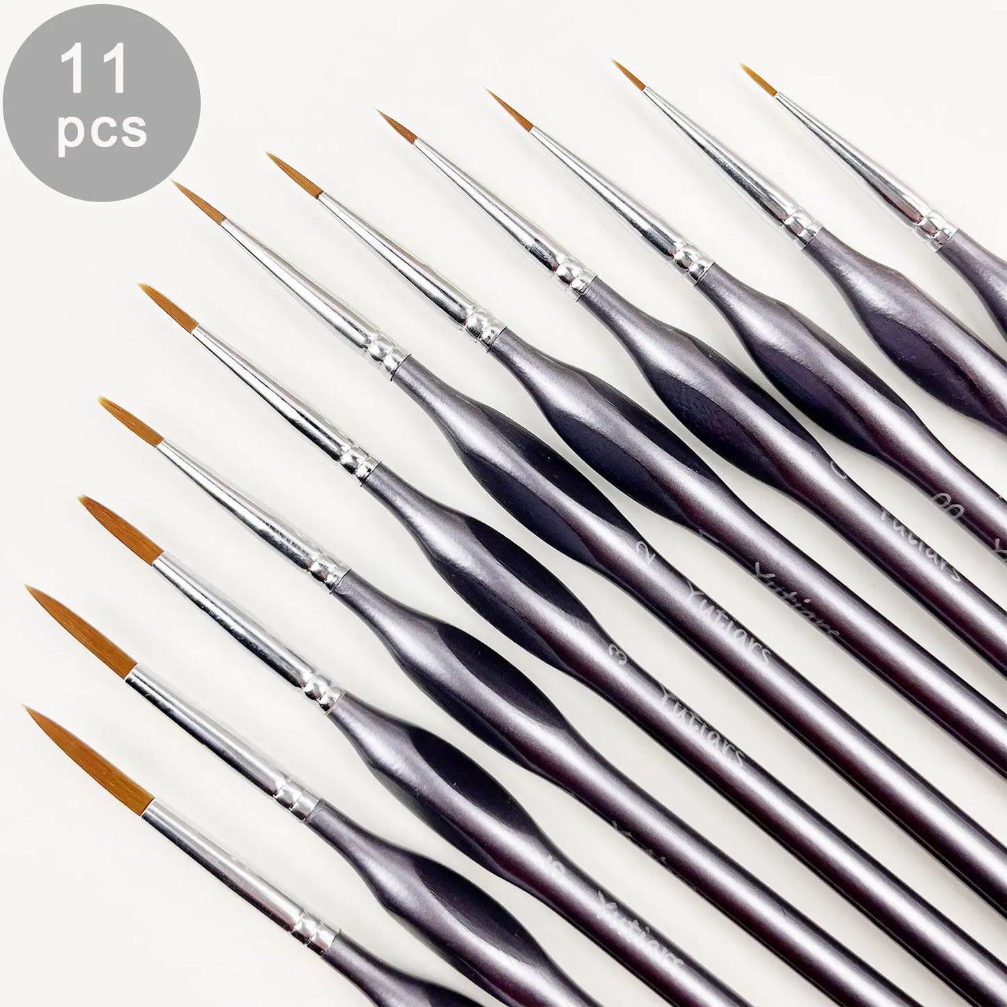Miniature Paint Brush Set With Ergonomic Handle For Acrylic