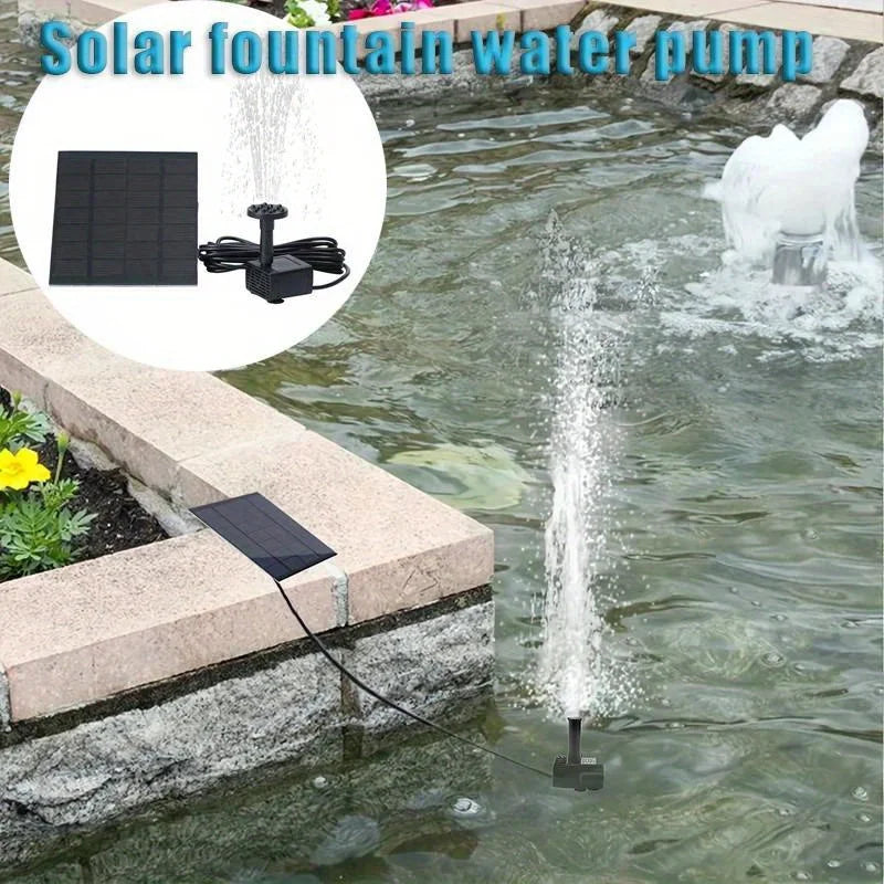 Floating Solar Fountain Pump With Six Nozzles And 1.4W Panel For Ponds