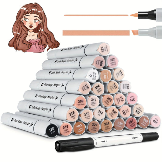 Skin Tone Marker Set 30 Flesh Colors Alcohol Markers