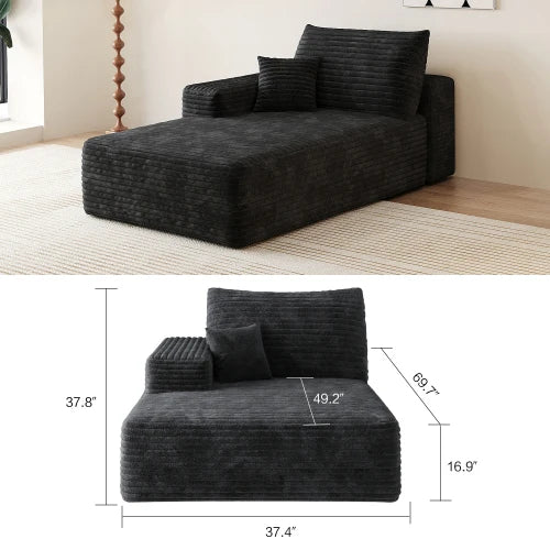 YQXH Cloud Style Corduroy Sectional Sofa With Memory Foam Cushions