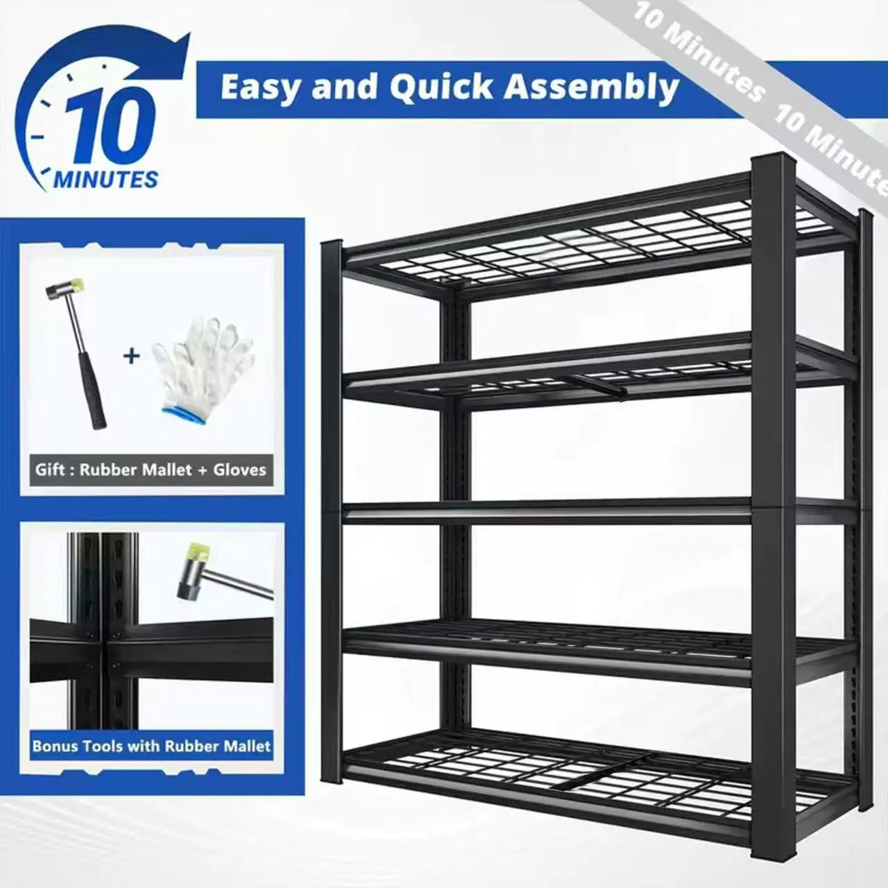 Nnovaroom Adjustable Metal Shelving Rack for Warehouse and Basement