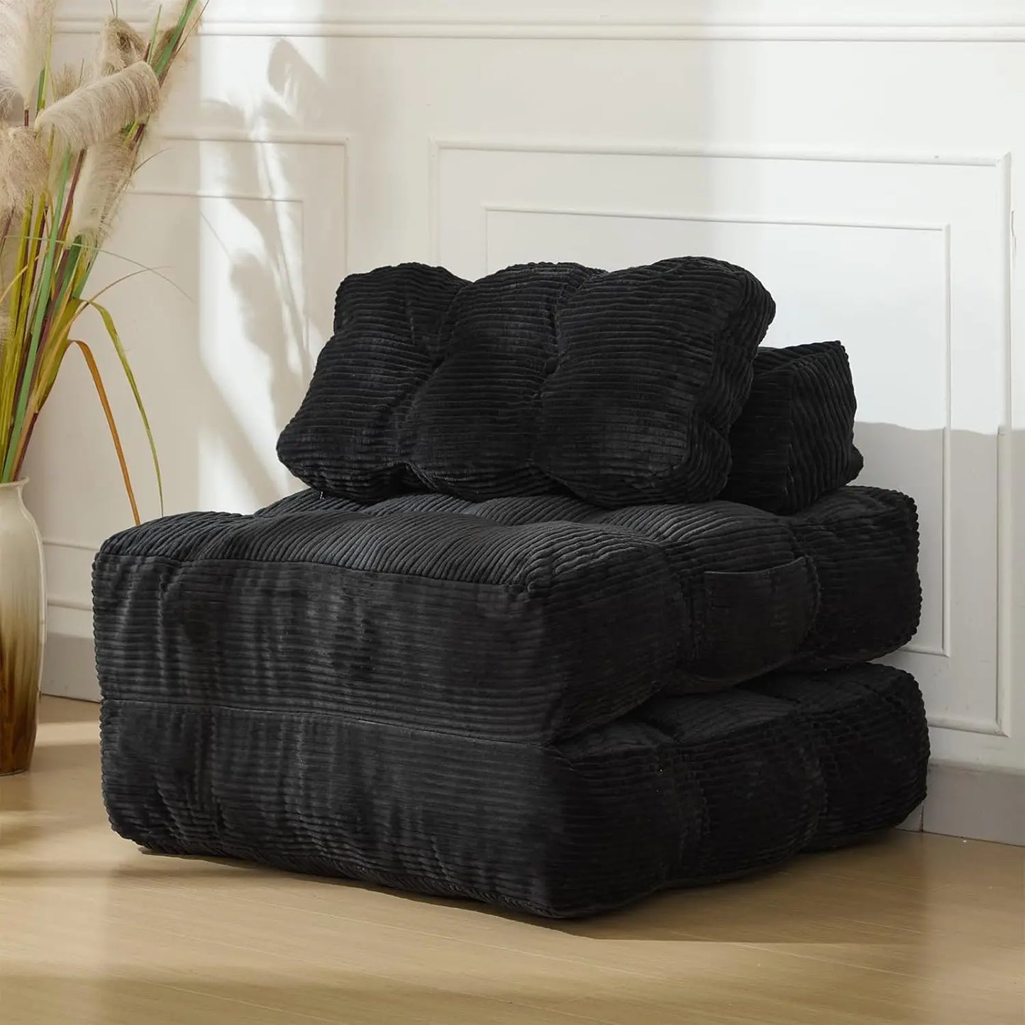 HiMISS 3-in-1 Folding Sofa Bed With Back Support Pillow
