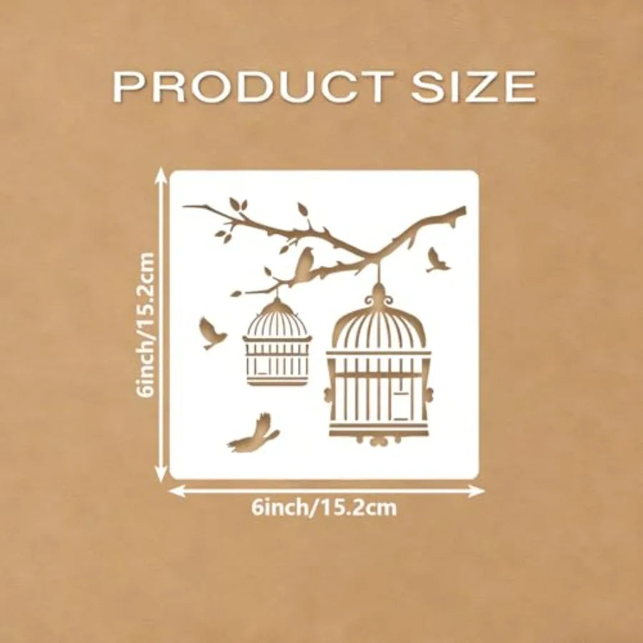 8 Pcs Birds Stencil Set For Painting Reusable Plastic Templates
