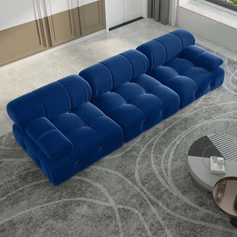 Sdorens Velvet Convertible Modular Sectional Sofa 3 Seats