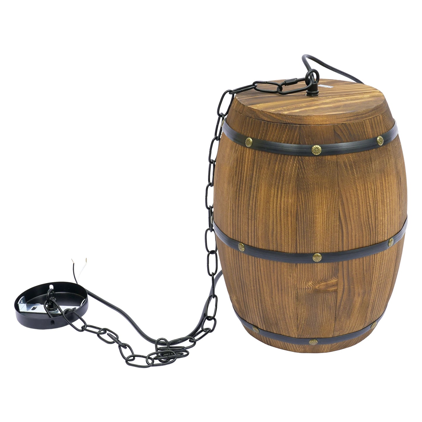 Retro Wood Wine Barrel Pendant Light Ceiling Lamp Chandelier