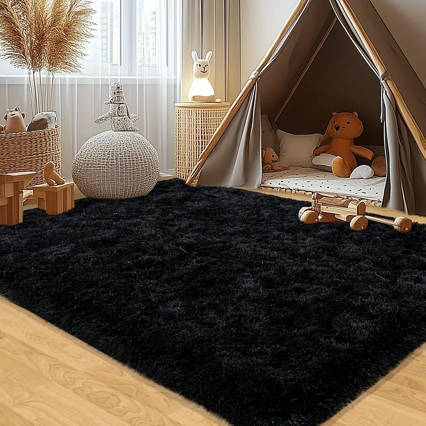 Plush Geometric Area Rug For Living Room And Bedroom Decor