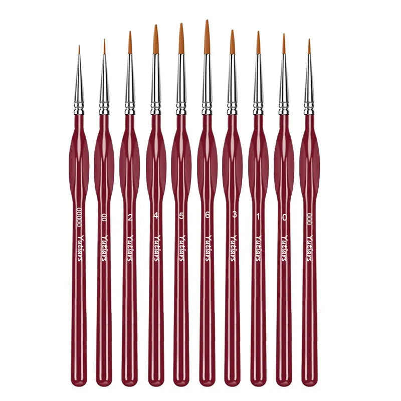 Miniature Paint Brush Set With Ergonomic Handle For Acrylic