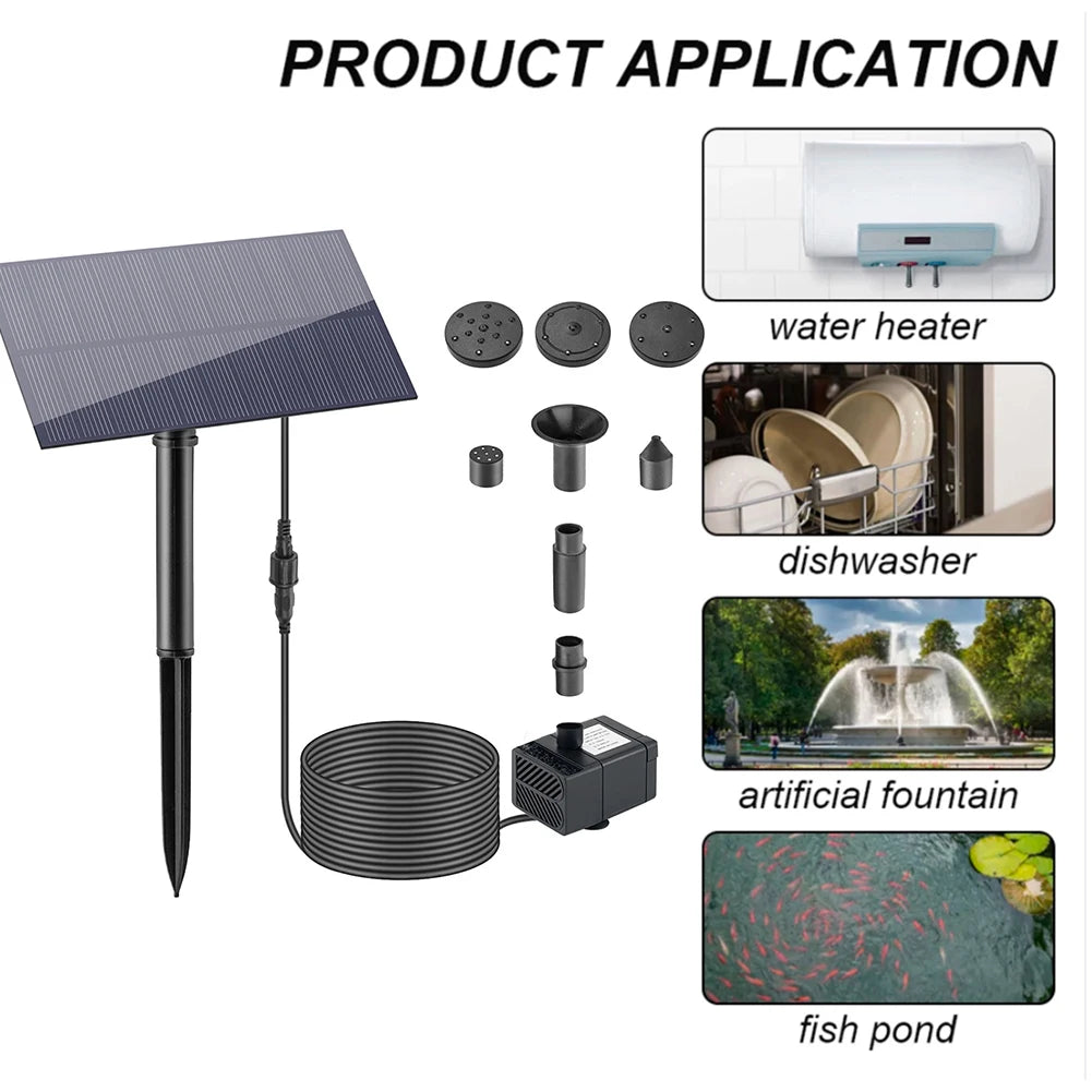 Shunmaii Solar Panel Fountain Pump For Garden And Aquarium