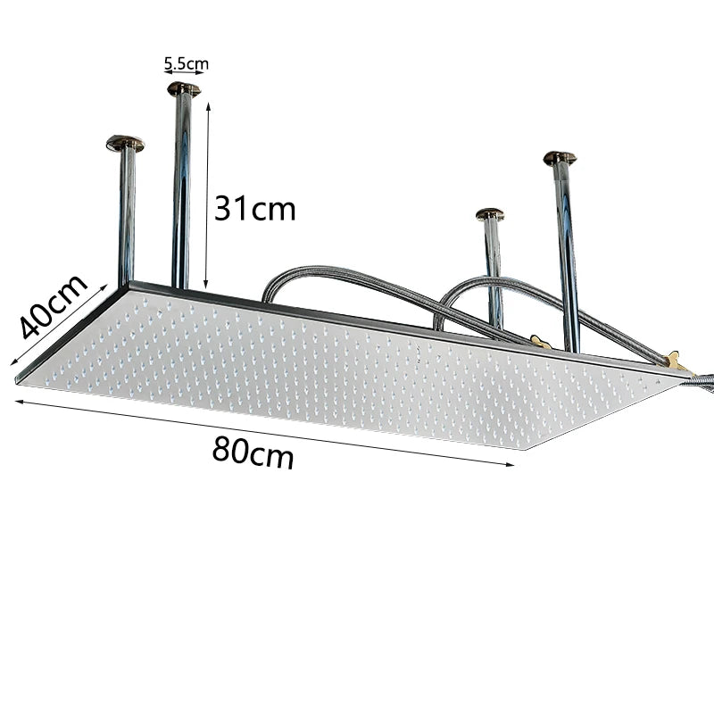 Wanmivezlo LED Brass Rainfall Shower Head Wall Mounted