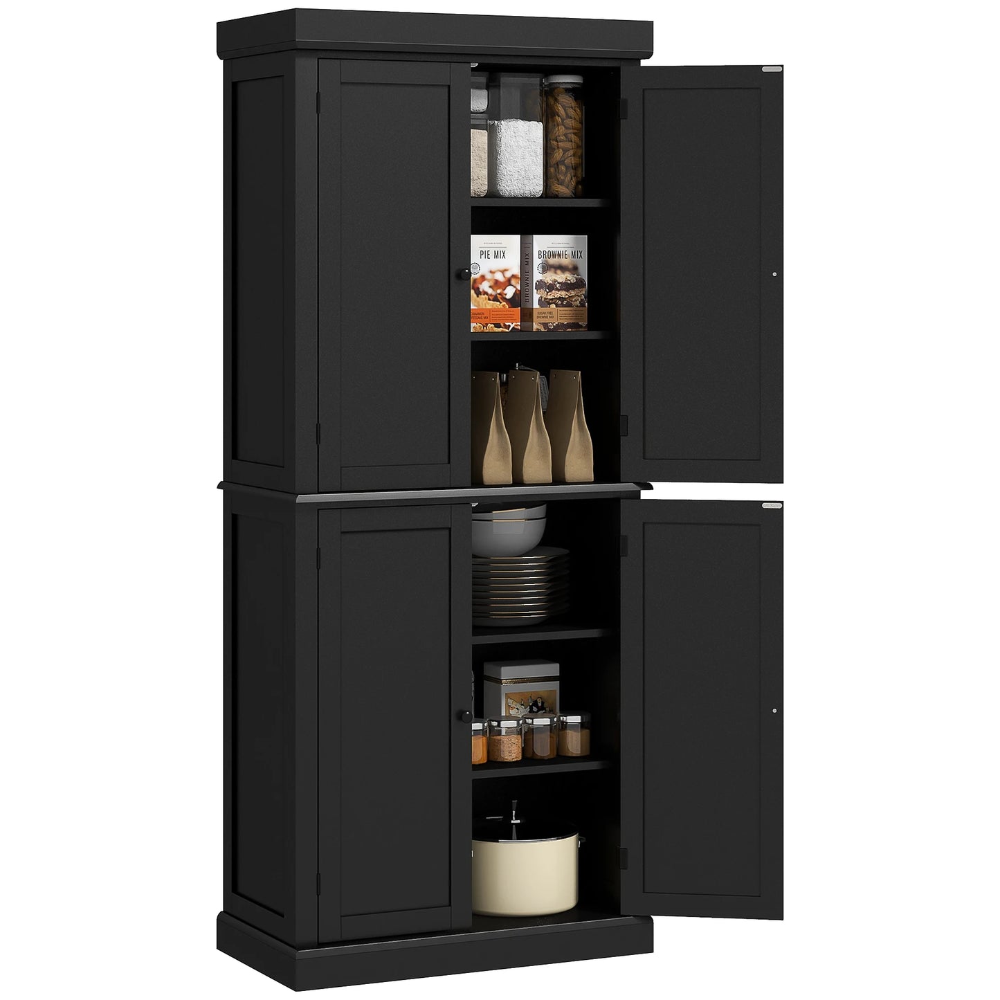 HOMCOM Tall Kitchen Pantry Cabinet Freestanding Modern Farmhouse