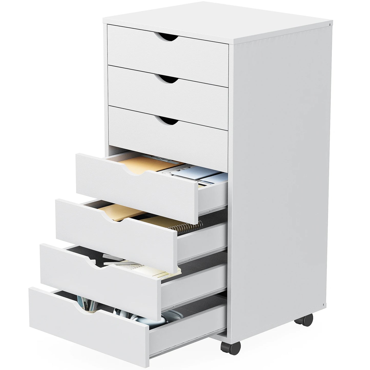 JHK Seven Drawer Chest Nightstand Storage Cabinet On Wheels