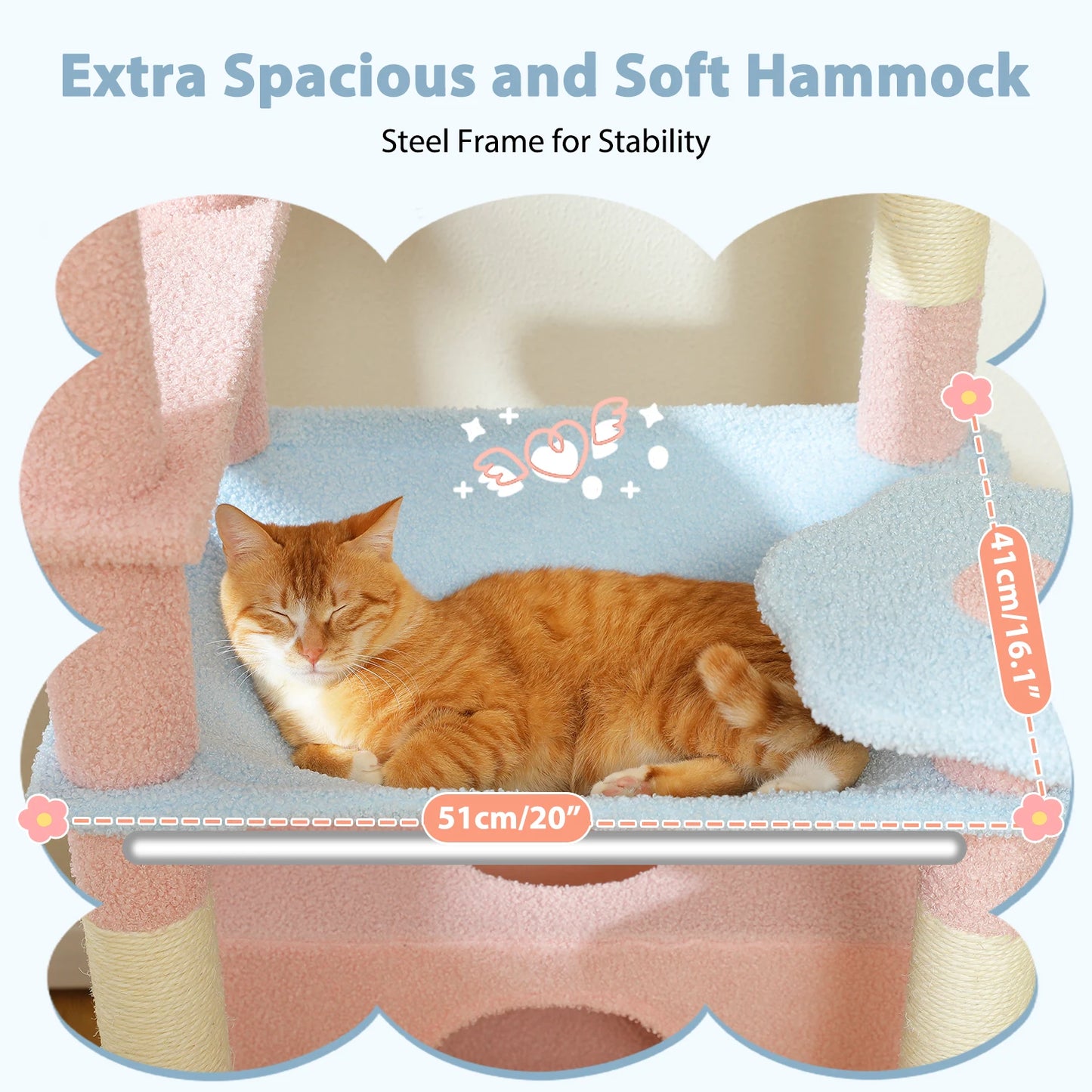 PETEPELA Cat Tree Tower With Sisal Posts And Cozy Condos