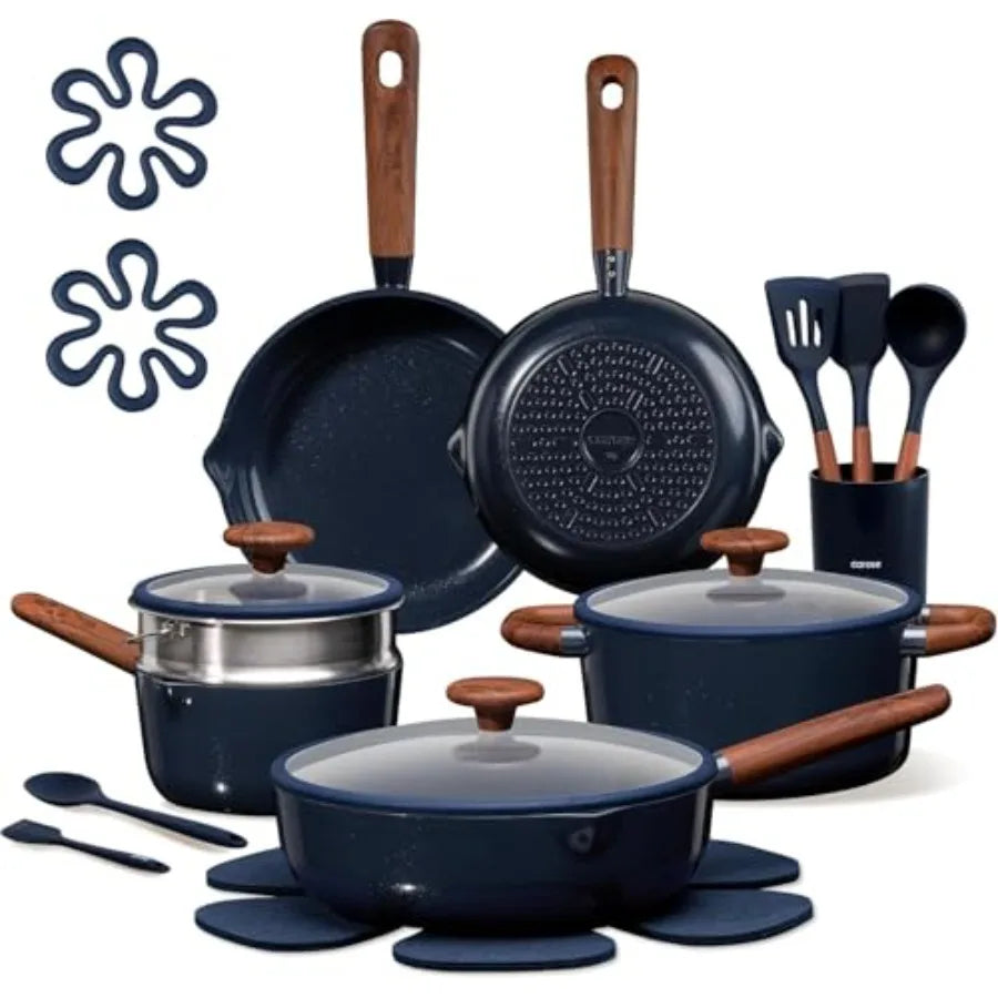 Nonstick Ceramic Cookware Set 21 Piece Induction Pots And Pans