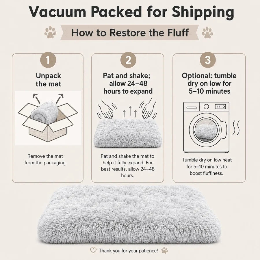 Plush Dog Bed With Non Slip Bottom Anti Anxiety Comfort