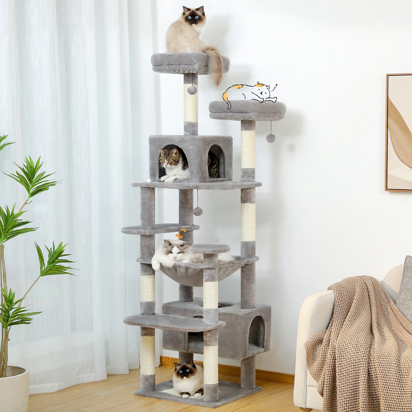 PAWZ Road Cat Tree And Tower With Scratching Posts Perches