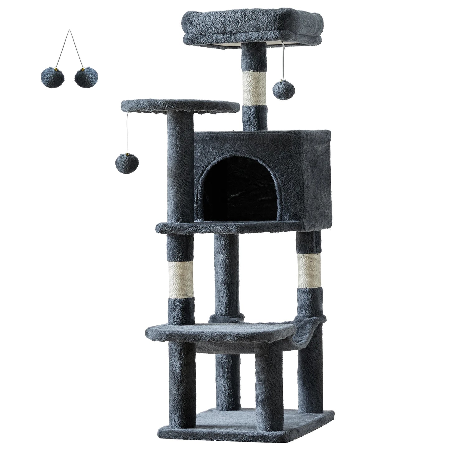 JHK Four-Tier Cat Tree Indoor Climbing Tower With Sisal Posts