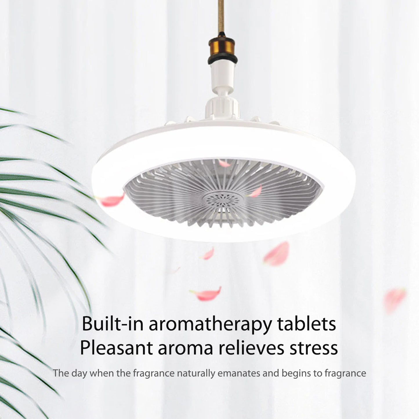 ALLOET LED Fan Lamp E27 With Remote Control Ceiling Light