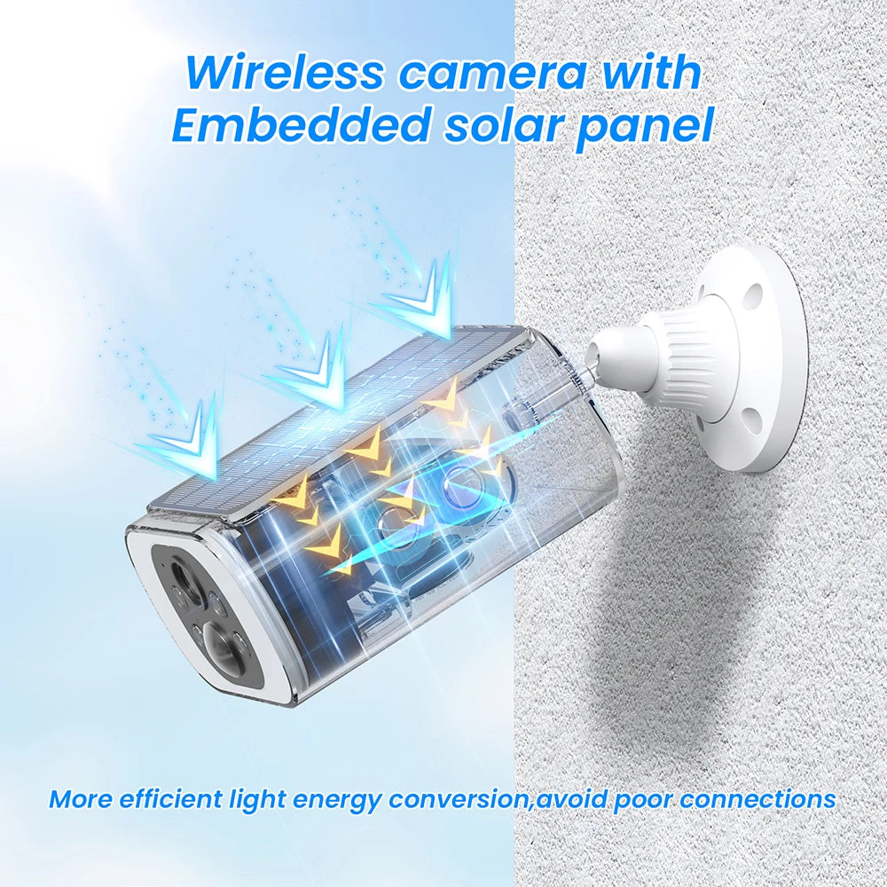 ANRAN 2K Solar Camera System 4 Pack Wireless Battery Floodlight