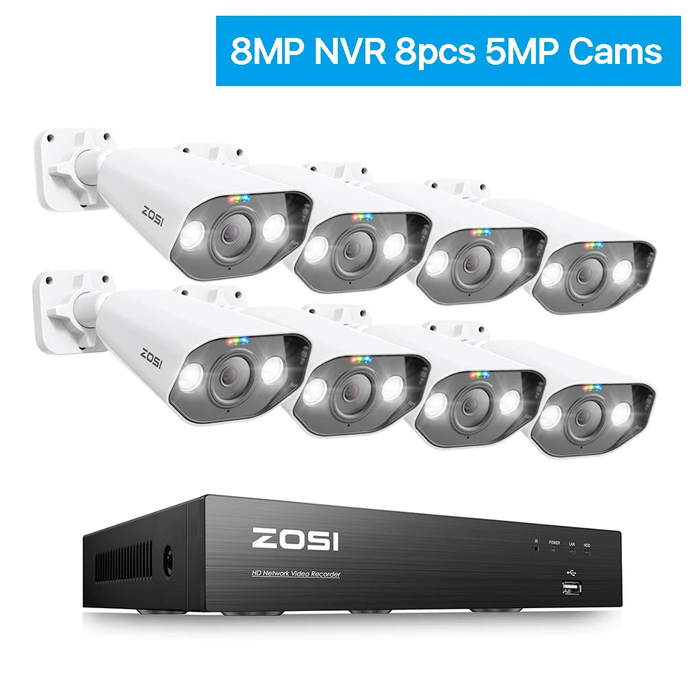 ZOSI 8CH POE 4K CCTV SystemPro With AI Night Vision